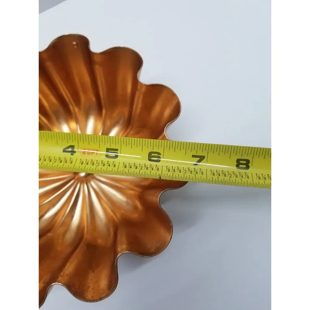 Vintage Copper Jello Molds Heart shaped Round Set of 2